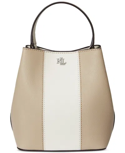 Ralph Lauren Two-tone Leather Small Reese Bucket Bag