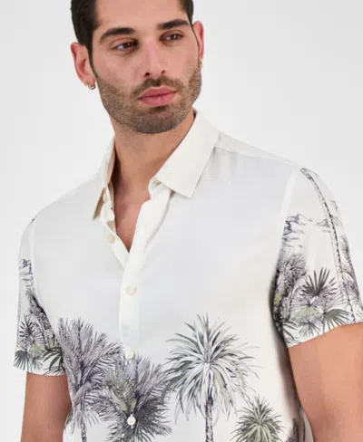 Guess Men's Palm Canyon Short Sleeve Button-front Shirt In White