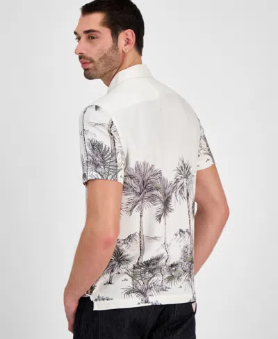 Guess Men's Palm Canyon Short Sleeve Button-front Shirt In White