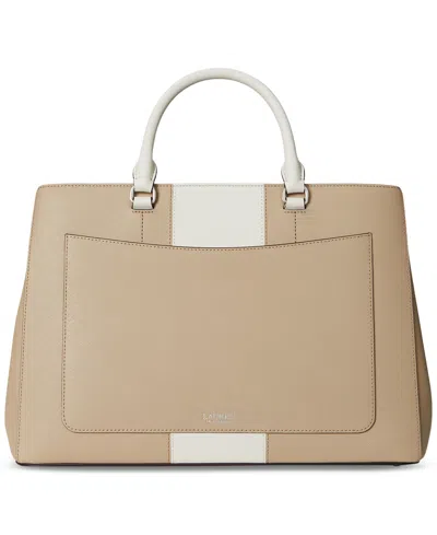 Ralph Lauren Two-tone Leather Large Hanna Satchel
