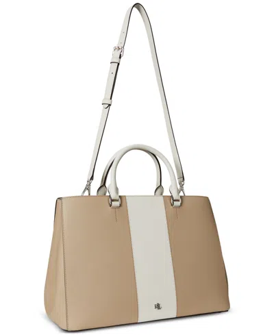 Ralph Lauren Two-tone Leather Large Hanna Satchel