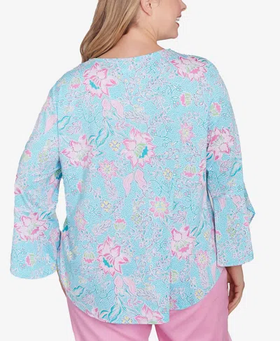Ruby Rd. Plus Size Floral Puff Print Top