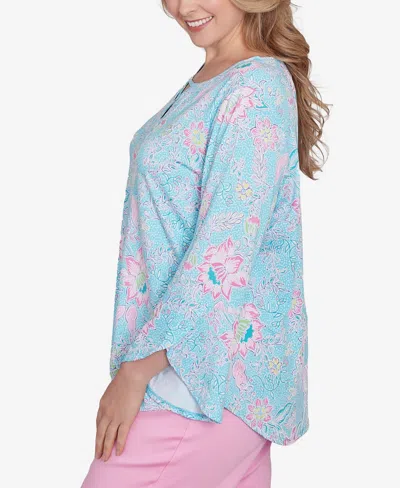 Ruby Rd. Plus Size Floral Puff Print Top