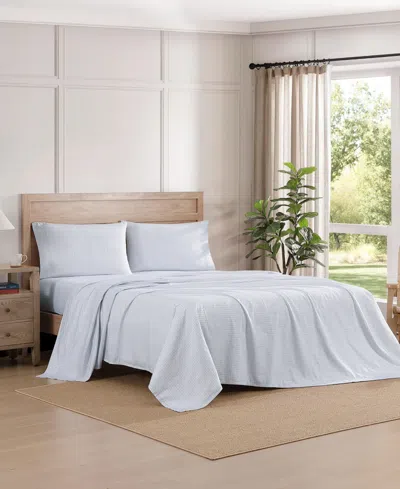 Tommy Hilfiger Printed 200-thread Count Cotton Percale 3-pc. Sheet Set, Twin In Blue