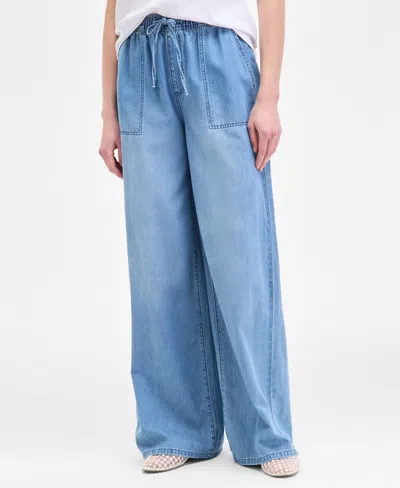 On 34th Women's Pull-on Utility Wide-leg Jeans, Exclusively At Macy's