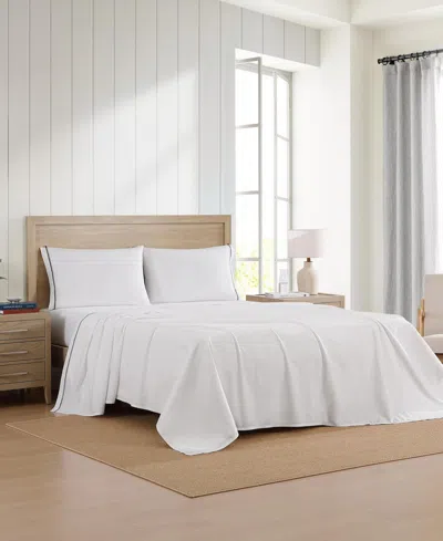 Tommy Hilfiger Printed 200-thread Count Cotton Percale 3-pc. Sheet Set, Twin In White