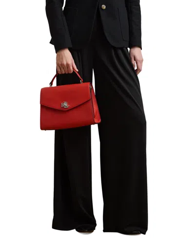 Ralph Lauren Crosshatch Leather Large Farrah Satchel