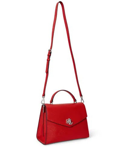 Ralph Lauren Crosshatch Leather Large Farrah Satchel