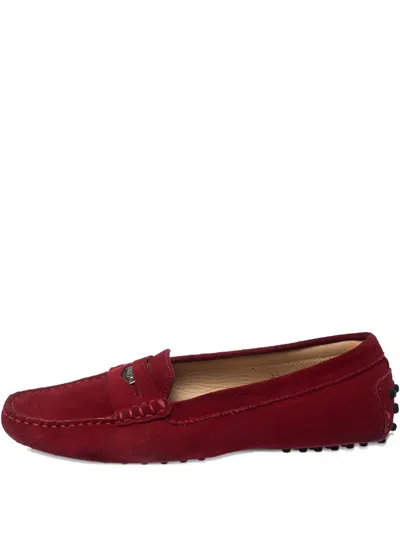 Pre-owned Tod's Vintage Leather Loafers In Red