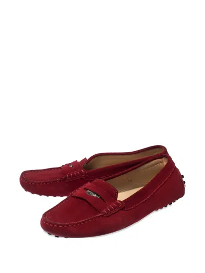 Pre-owned Tod's Vintage Leather Loafers In Red