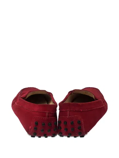 Pre-owned Tod's Vintage Leather Loafers In Red