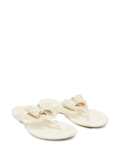 Pre-owned Ferragamo Bow-detail Flat Sandals