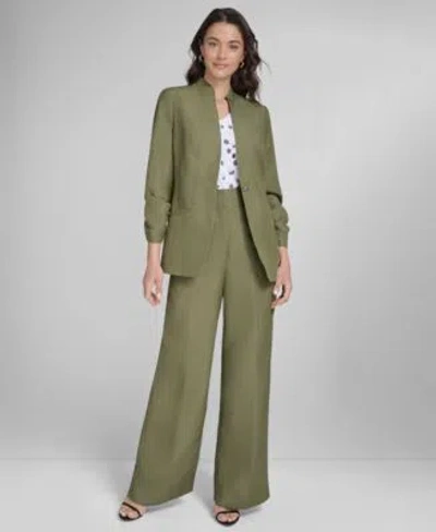 Calvin Klein Womens 3 4 Sleeve Blazer Flutter Sleeve Blouse Wide Leg Pants