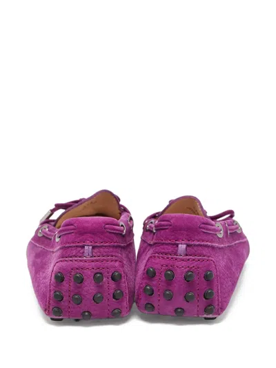 Pre-owned Tod's Vintage Leather Loafers In Purple
