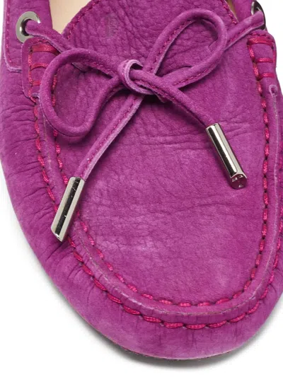 Pre-owned Tod's Vintage Leather Loafers In Purple