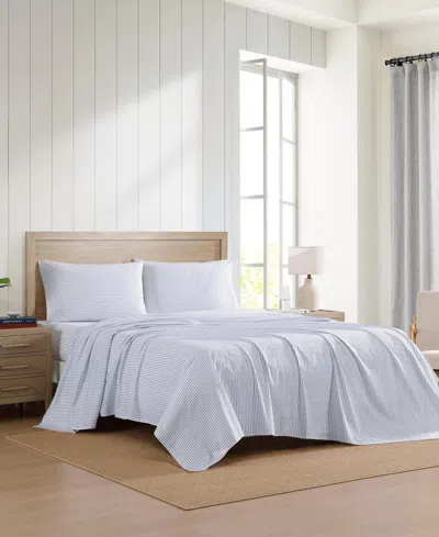 Tommy Hilfiger Printed 200-thread Count Cotton Percale 3-pc. Sheet Set, Twin In Blue