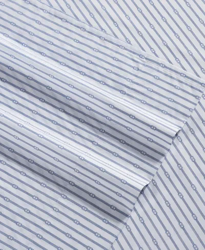 Tommy Hilfiger Printed 200-thread Count Cotton Percale 3-pc. Sheet Set, Twin In Blue