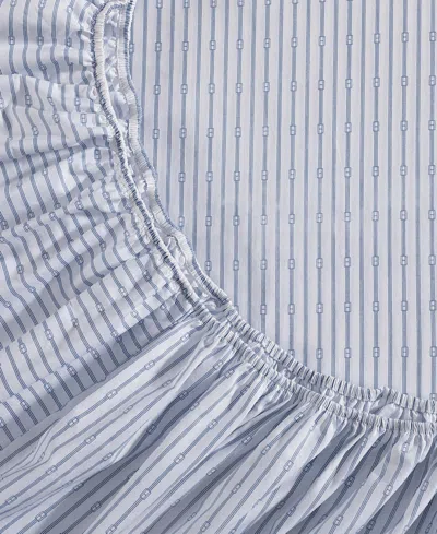 Tommy Hilfiger Printed 200-thread Count Cotton Percale 3-pc. Sheet Set, Twin In Blue