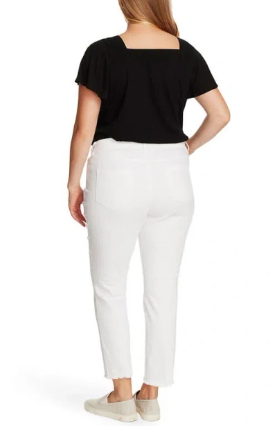 Vince Camuto Plus Size 5 Pocket Frayed Hem Jeans