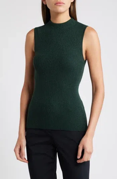 Hugo Boss Boss Fusoni Metallic Mock Neck Sleeveless Rib Sweater