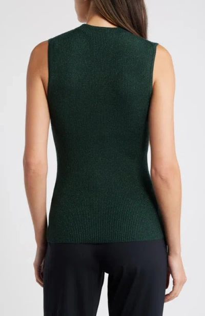 Hugo Boss Boss Fusoni Metallic Mock Neck Sleeveless Rib Sweater
