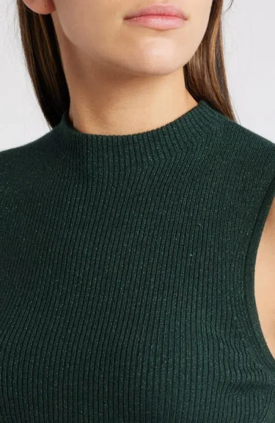 Hugo Boss Boss Fusoni Metallic Mock Neck Sleeveless Rib Sweater