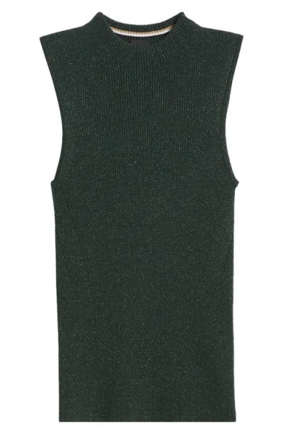 Hugo Boss Boss Fusoni Metallic Mock Neck Sleeveless Rib Sweater