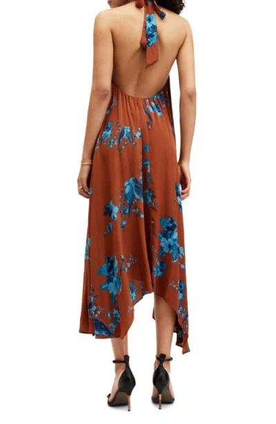 Allsaints Mysti Halter Neck Floral Iona Maxi Dress