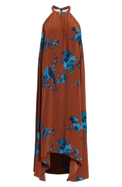 Allsaints Mysti Halter Neck Floral Iona Maxi Dress