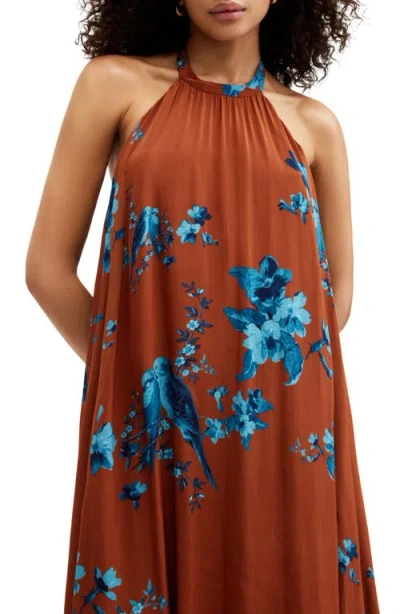 Allsaints Mysti Halter Neck Floral Iona Maxi Dress