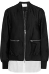 3.1 Phillip Lim / フィリップ リム Shirt Underlay Duchesse Satin Bomber Jacket In Black