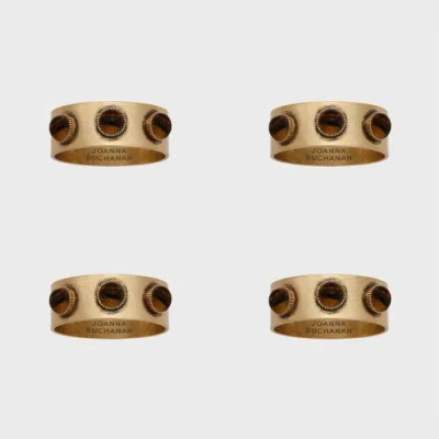 Joanna Buchanan Cabochon Napkin Rings, Set Of Four In Gold