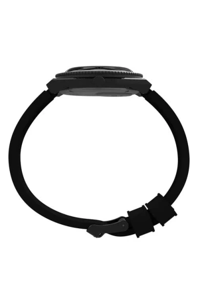 Timex ® Q Gmt Synthetic Rubber Strap Watch, 38mm In Black