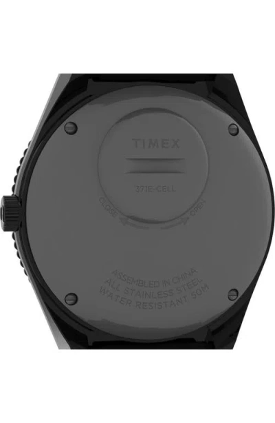 Timex ® Q Gmt Synthetic Rubber Strap Watch, 38mm In Black