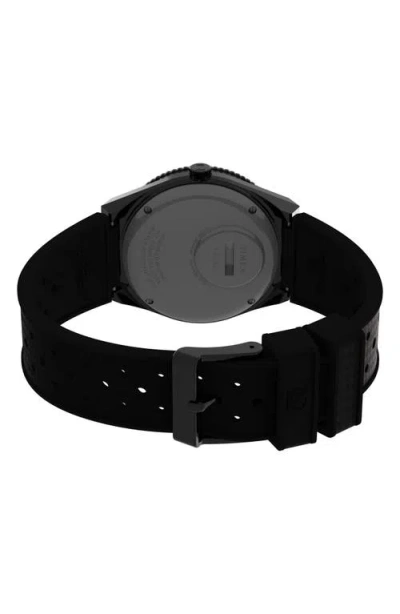 Timex ® Q Gmt Synthetic Rubber Strap Watch, 38mm In Black