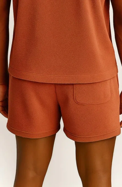 D.rt Classic Cotton Terry Cloth Drawstring Shorts In Brown