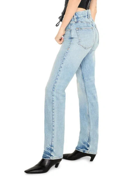 Good American Good Straight Straight-leg High-rise Stretch-denim Jeans