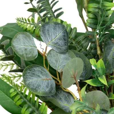 Northlight Eucalyptus And Fern Mixed Foliage Artificial Spring Wreath In Green