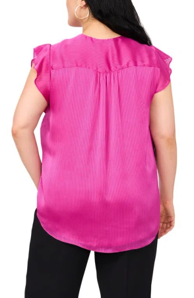 Vince Camuto Satin Pinstripe Chiffon Top In Pink