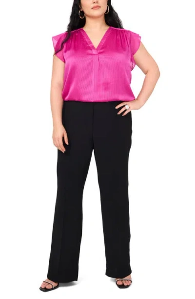 Vince Camuto Satin Pinstripe Chiffon Top In Pink