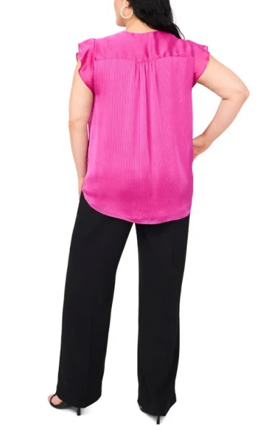Vince Camuto Satin Pinstripe Chiffon Top In Pink
