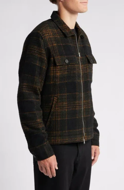 Allsaints Bauhaus Plaid Fleece Lined Flannel Zip Jacket
