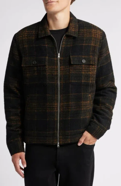 Allsaints Bauhaus Plaid Fleece Lined Flannel Zip Jacket