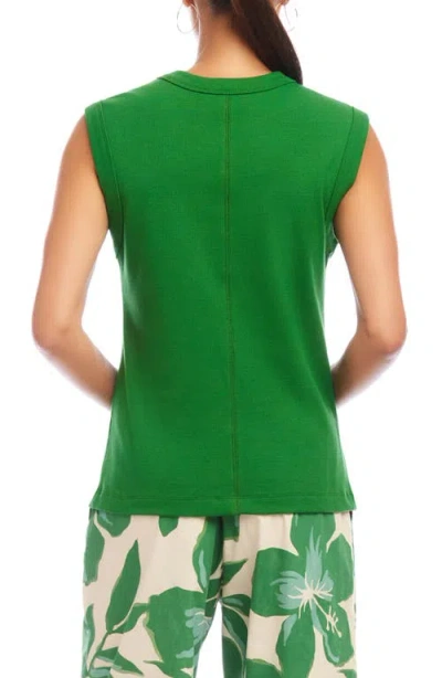 Karen Kane Ribbed Tank In Green