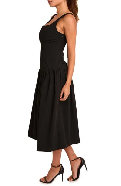 Endless Rose Drop Waist Midi Dress In Black