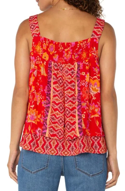 Liverpool Los Angeles Floral Sleeveless Top In Red