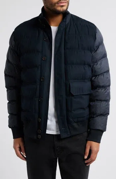 Reiss Colorblock Quilted Bomber Jacket