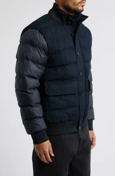 Reiss Colorblock Quilted Bomber Jacket