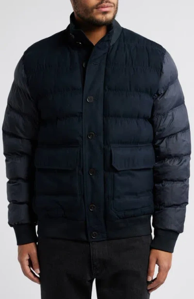 Reiss Colorblock Quilted Bomber Jacket