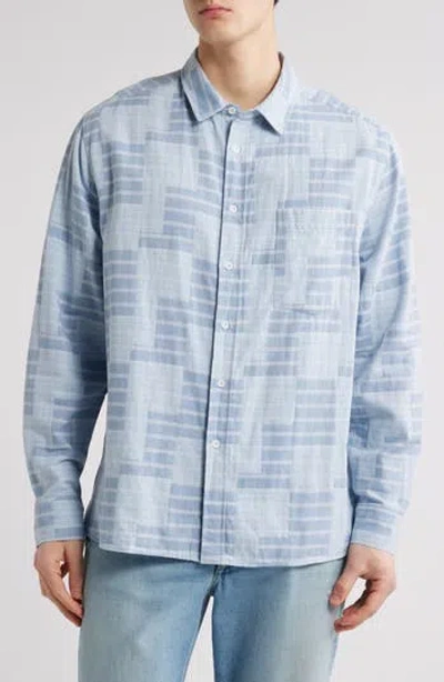 Percival Block Patch Pearce Stripe Cotton Button-up Shirt